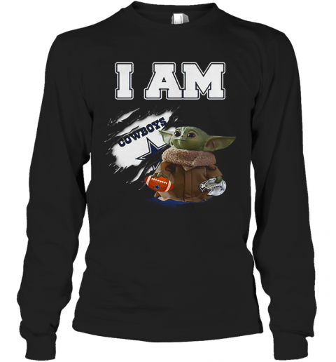 Baby Yoda I Am Dallas Cowboys Inside Me T-Shirt Long Sleeved T-shirt 