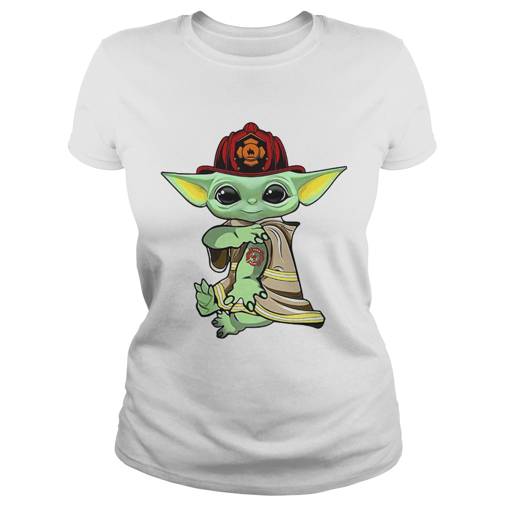 Baby Yoda Tattoo Firefighter Classic Ladies