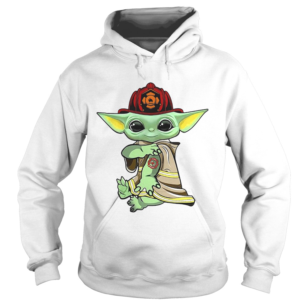 Baby Yoda Tattoo Firefighter Hoodie