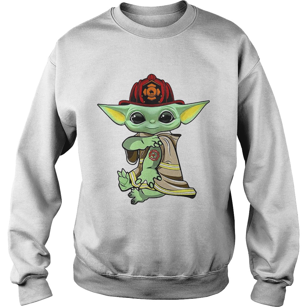 Baby Yoda Tattoo Firefighter Sweatshirt