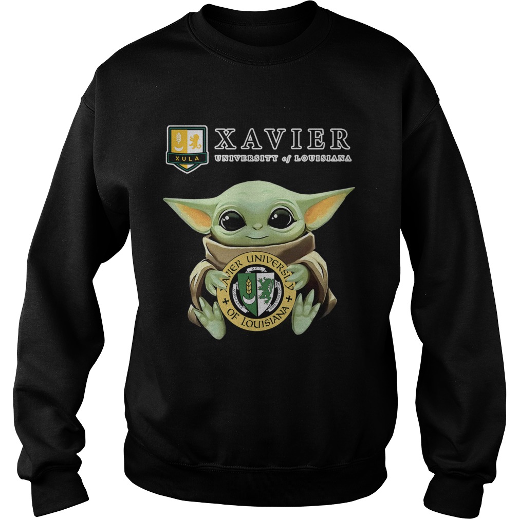 Baby Yoda Xavier University Of Louisiana Sweatshirt