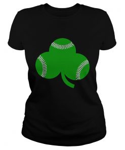 Baseball St Patricks Day Shamrock Irish Baseball  Classic Ladies