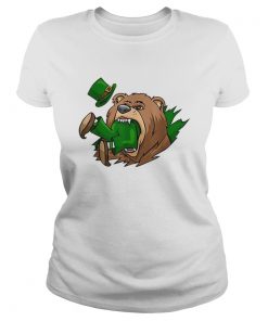 Beautiful Bear Eating Leprechaun St Patricks Day  Classic Ladies