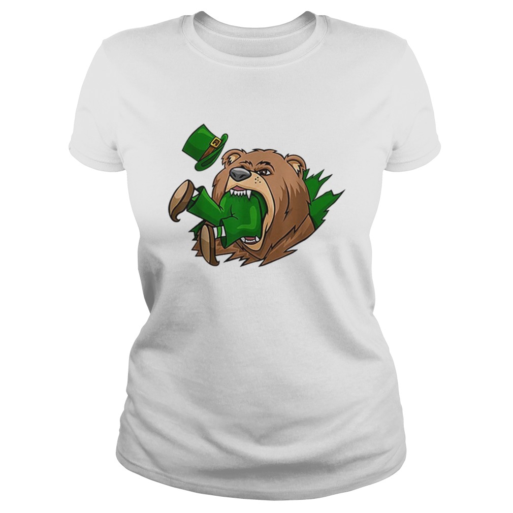 Beautiful Bear Eating Leprechaun St Patricks Day Classic Ladies