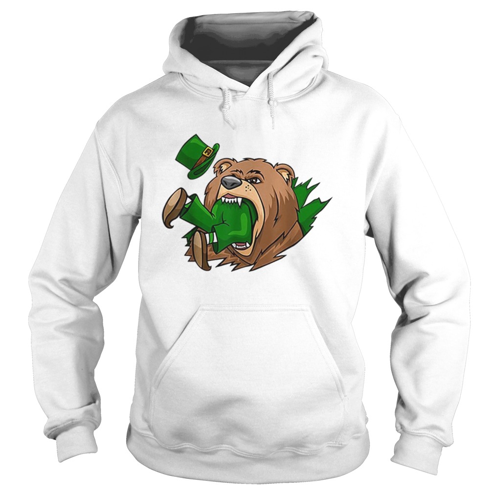 Beautiful Bear Eating Leprechaun St Patricks Day Hoodie