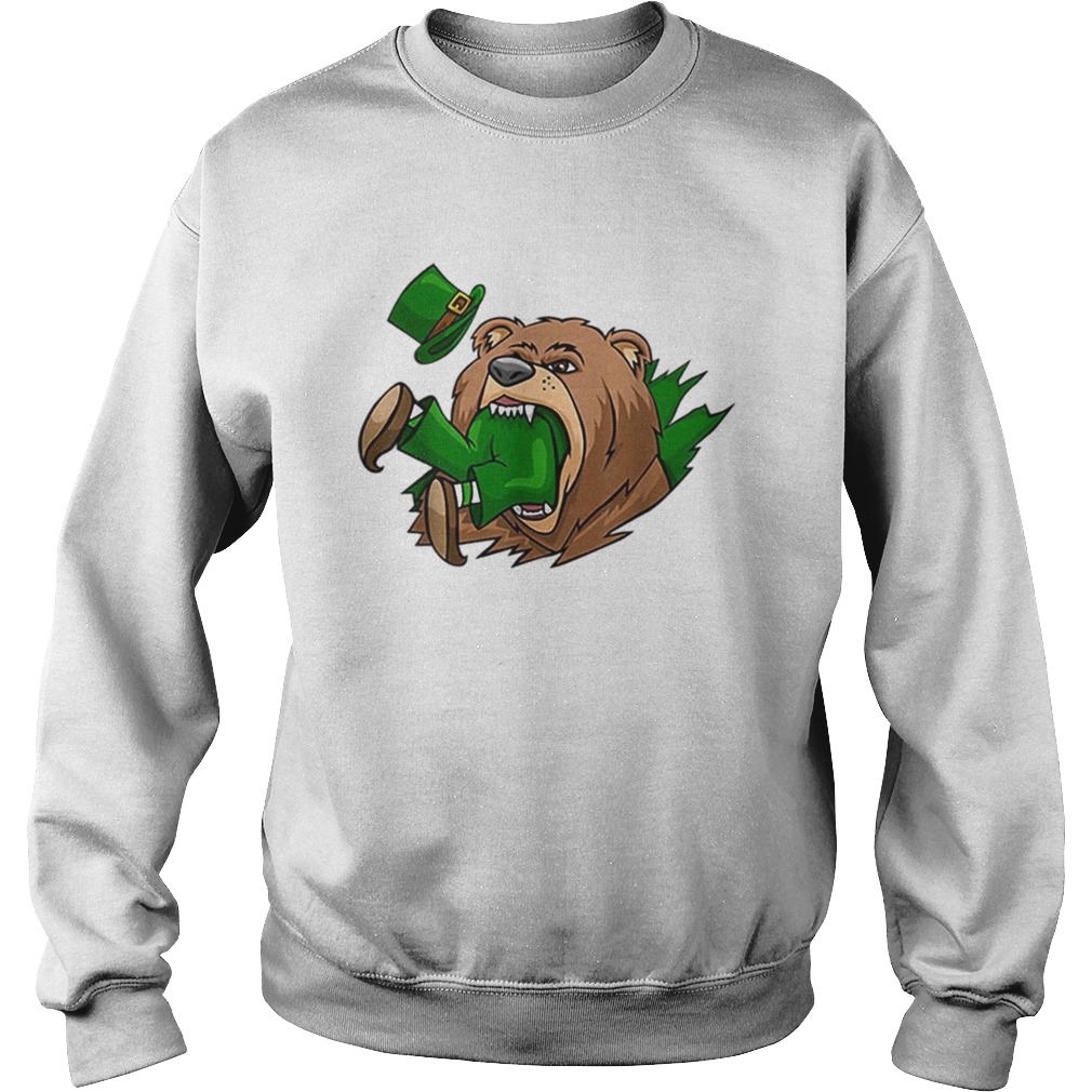 Beautiful Bear Eating Leprechaun St Patricks Day Sweatshirt