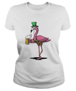 Beautiful Flamingo Bird St Patricks Leprechaun Irish Beer Party Men  Classic Ladies