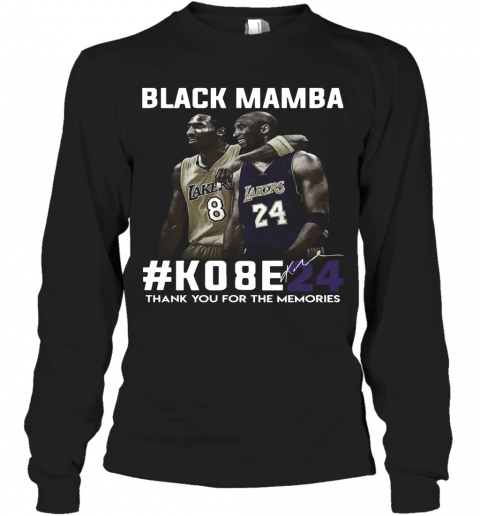 Black Mamba #Ko8e24 Thank You For The Memories T-Shirt Long Sleeved T-shirt 