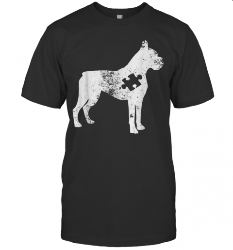 Boxer Dog Autism Awareness Puzzle Pieces T-Shirt