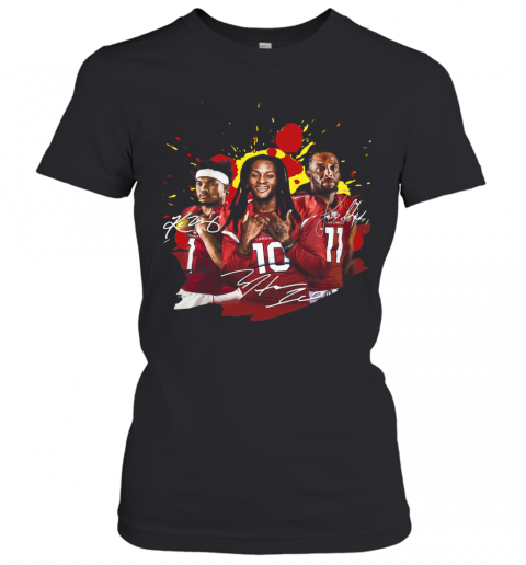 Brittan Golden Larry Fitzgerald And Kyler Murray Signatures T-Shirt Classic Women's T-shirt