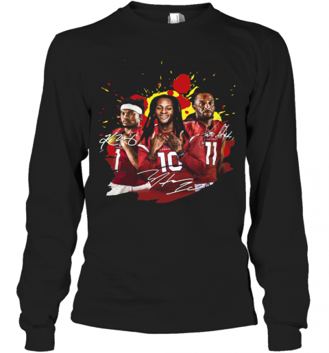 Brittan Golden Larry Fitzgerald And Kyler Murray Signatures T-Shirt Long Sleeved T-shirt 