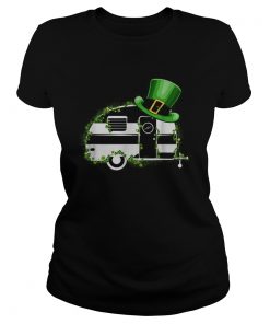 Camping Van Leprechaun Hat Shamrocks Camper St Patricks Day  Classic Ladies