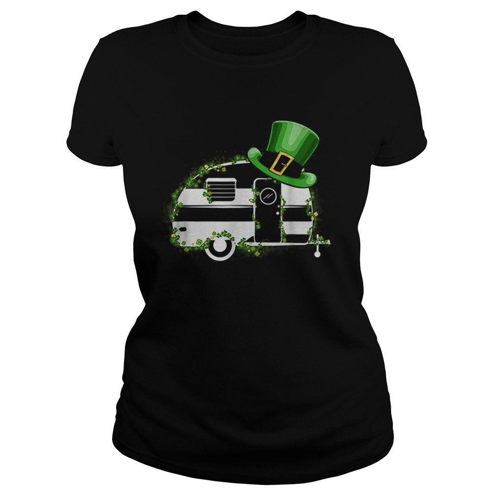 Camping Van Leprechaun Hat Shamrocks Camper St Patricks Day Classic Ladies