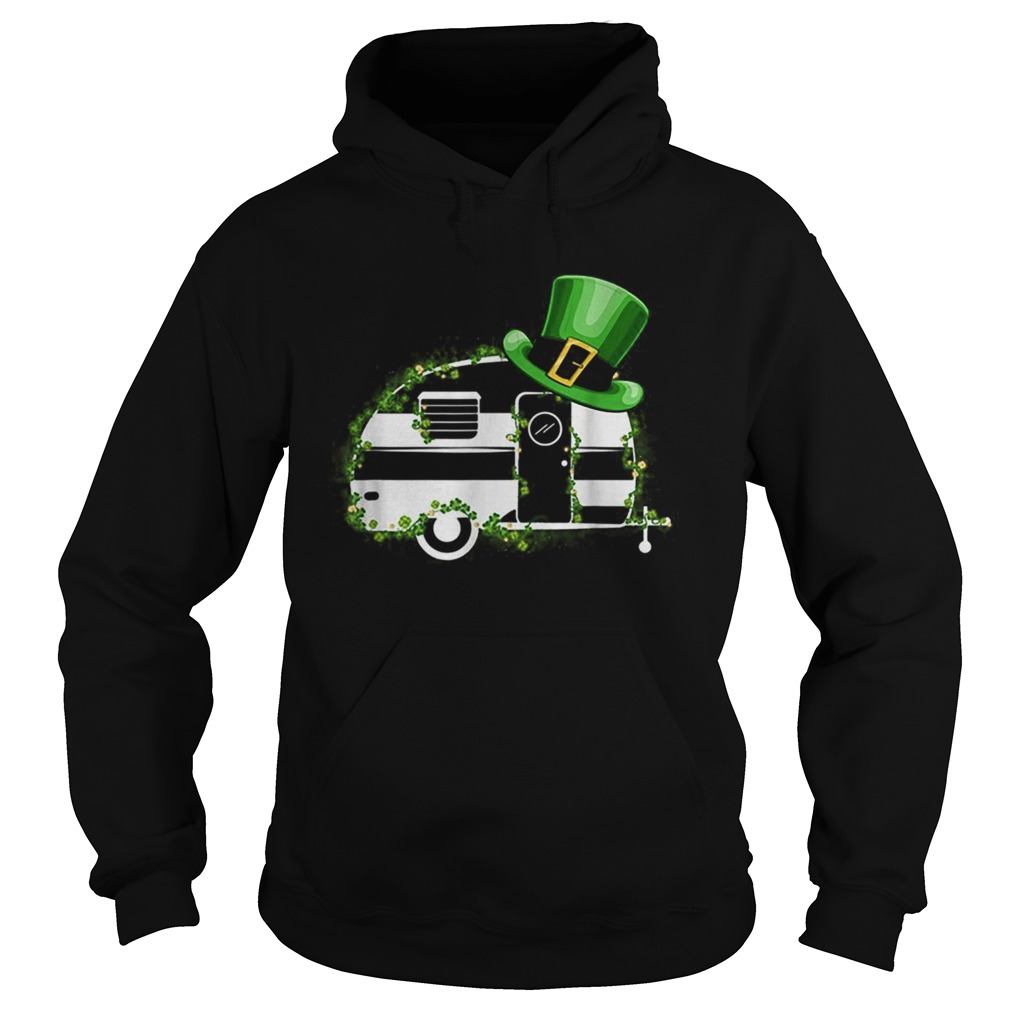 Camping Van Leprechaun Hat Shamrocks Camper St Patricks Day Hoodie