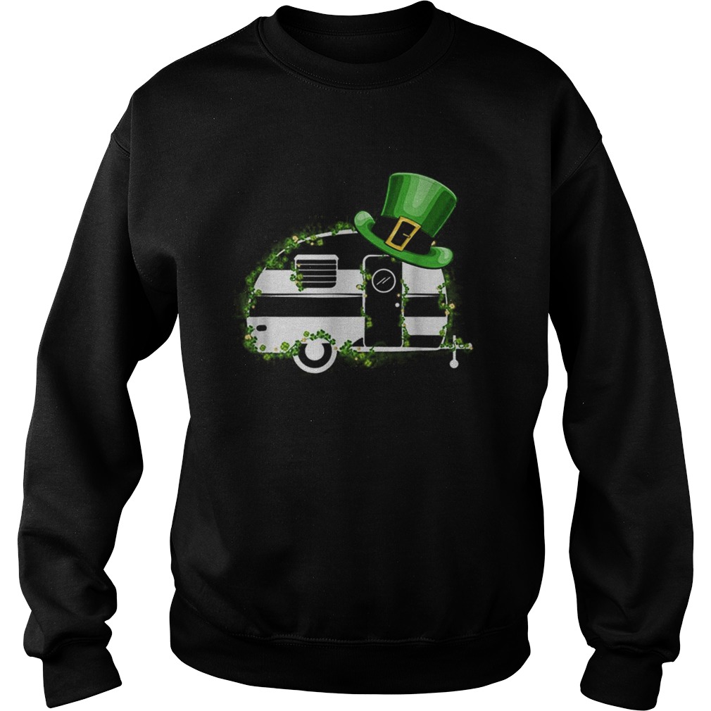 Camping Van Leprechaun Hat Shamrocks Camper St Patricks Day Sweatshirt