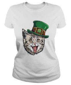 Cat Leprechaun St Patricks Cattys Catricks Day  Classic Ladies