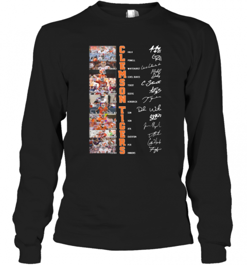 Clemson Tigers All Team Signatures T-Shirt Long Sleeved T-shirt 