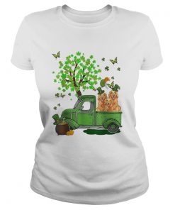 Cute Golden Retriever Truck St Patricks Day  Classic Ladies