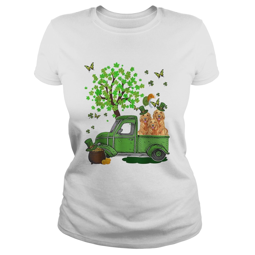 Cute Golden Retriever Truck St Patricks Day Classic Ladies