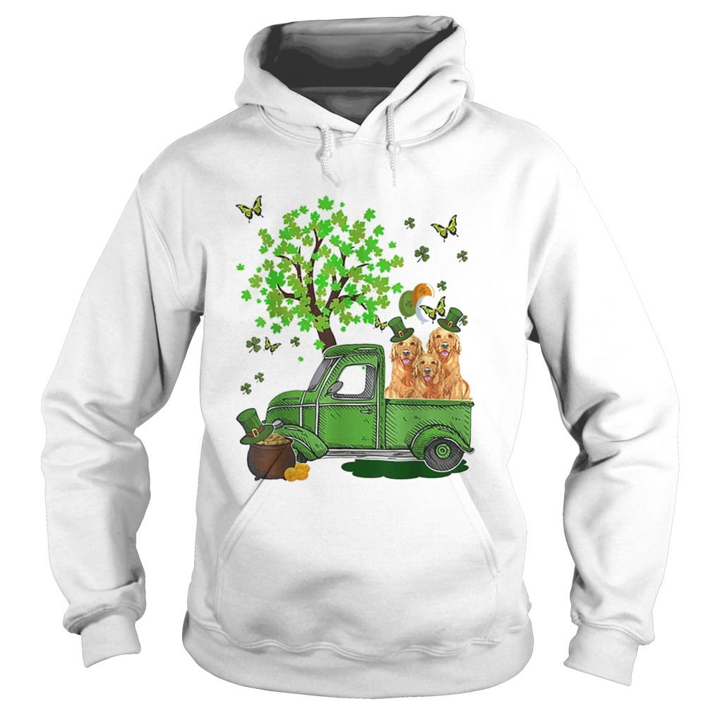 Cute Golden Retriever Truck St Patricks Day Hoodie