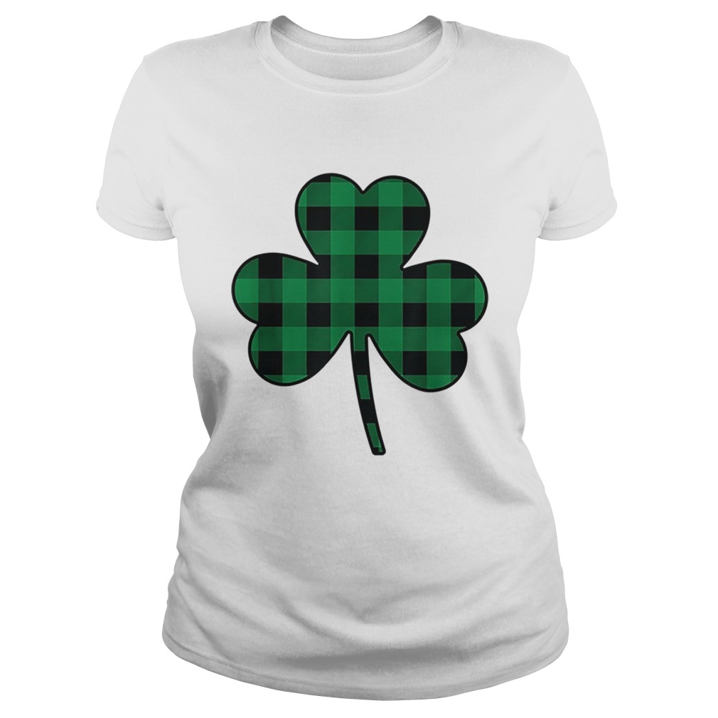 Cute Green Buffalo Plaid Shamrock St Patricks Day Classic Ladies