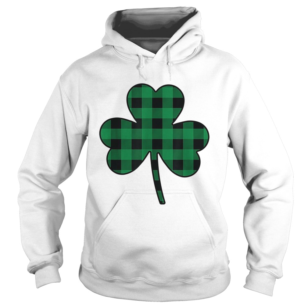 Cute Green Buffalo Plaid Shamrock St Patricks Day Hoodie