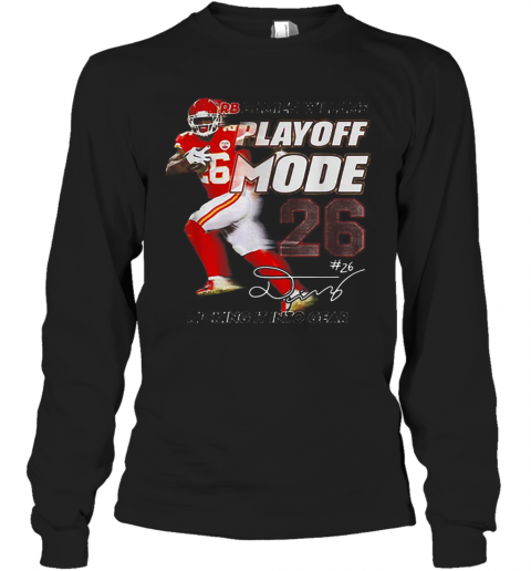 Damien Williams Playoff Mode 26 Kicking It Into Gear KC Chiefs T-Shirt Long Sleeved T-shirt 