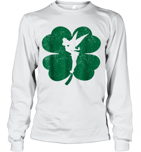 Disney Tinker Bell Green Shamrock St. Patrick'S Day T-Shirt Long Sleeved T-shirt 