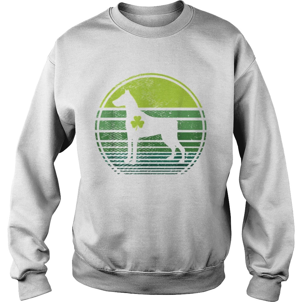 Doberman Pinscher Silhouette Irish Clover St Patricks Day Sweatshirt