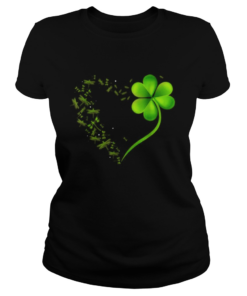 Dragonfly Heart Irish Shamrock Heart Clover St Patrick Day  Classic Ladies