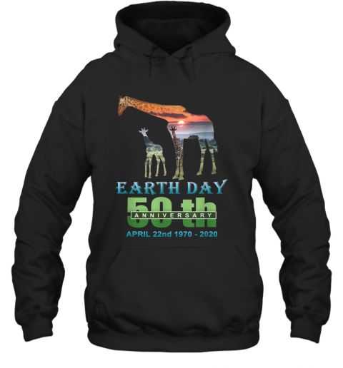 Earth Day 50Th Anniversary Giraffe Silhouette Giraffe T-Shirt Unisex Hoodie