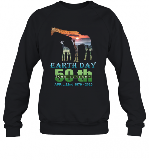 Earth Day 50Th Anniversary Giraffe Silhouette Giraffe T-Shirt Unisex Sweatshirt