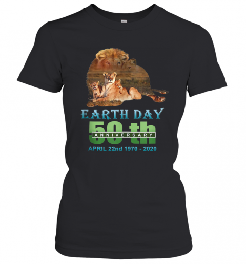 Earth Day 50Th Anniversary Lion Silhouette Lion T-Shirt Classic Women's T-shirt