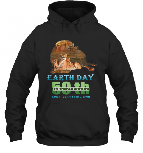 Earth Day 50Th Anniversary Lion Silhouette Lion T-Shirt Unisex Hoodie