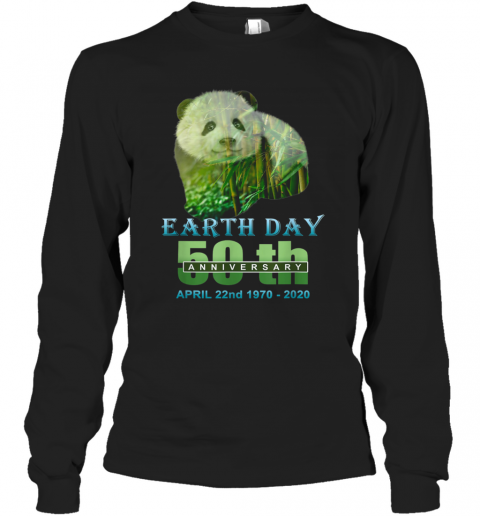 Earth Day 50Th Anniversary Panda Silhouette Panda T-Shirt Long Sleeved T-shirt 