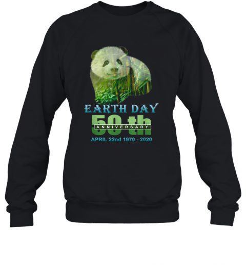 Earth Day 50Th Anniversary Panda Silhouette Panda T-Shirt Unisex Sweatshirt