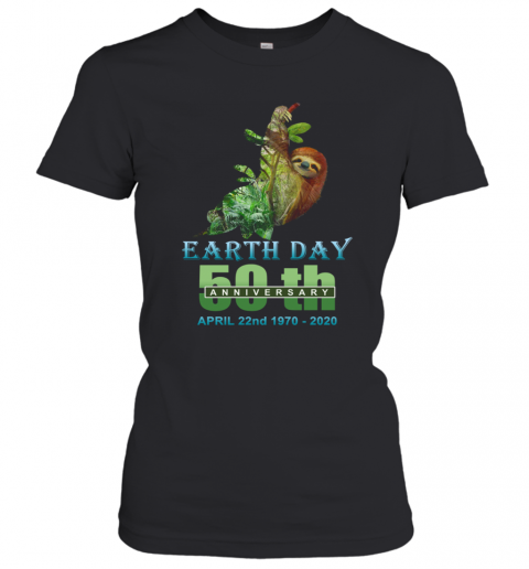 Earth Day 50Th Anniversary Sloth Silhouette Sloth T-Shirt Classic Women's T-shirt