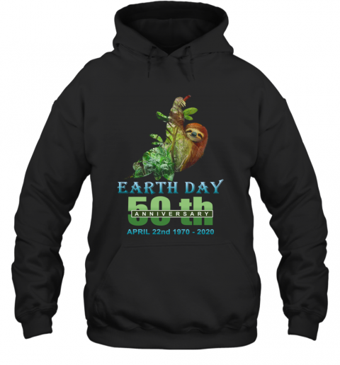 Earth Day 50Th Anniversary Sloth Silhouette Sloth T-Shirt Unisex Hoodie