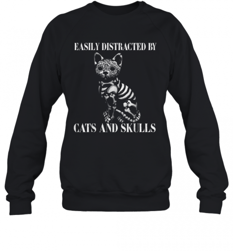 Easily Distracted By Cats And Skulls Costume T-Shirt Unisex Sweatshirt