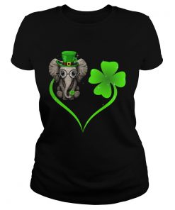 Elephant Lucky Heart Shamrock St Patricks Day  Classic Ladies