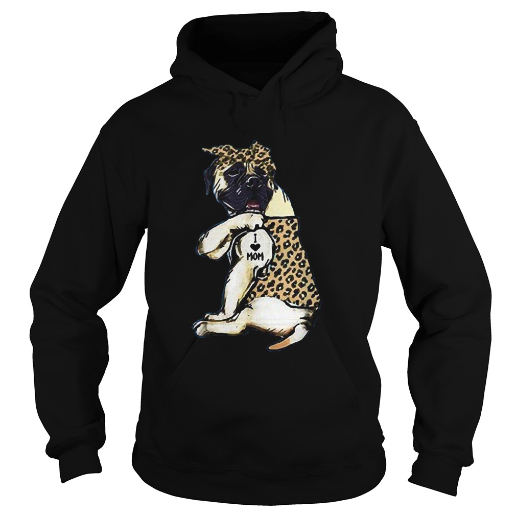 English Mastiff Dog Tattoo I Love Mom Hoodie