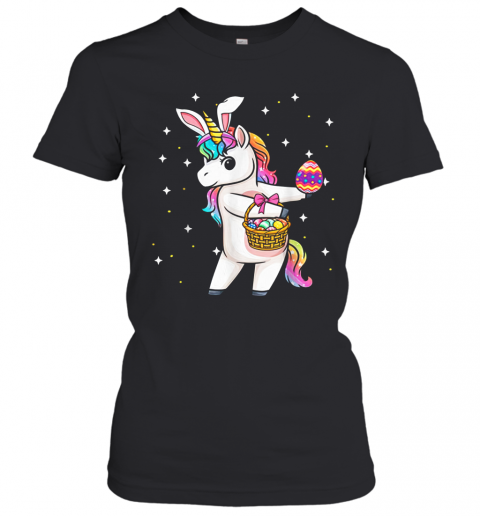 Flossing Unicorn Bunny Eggs Costume Easter Day Girls T-Shirt Classic Women's T-shirt