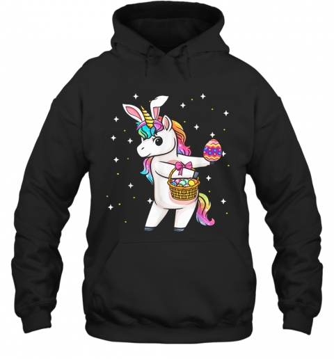 Flossing Unicorn Bunny Eggs Costume Easter Day Girls T-Shirt Unisex Hoodie