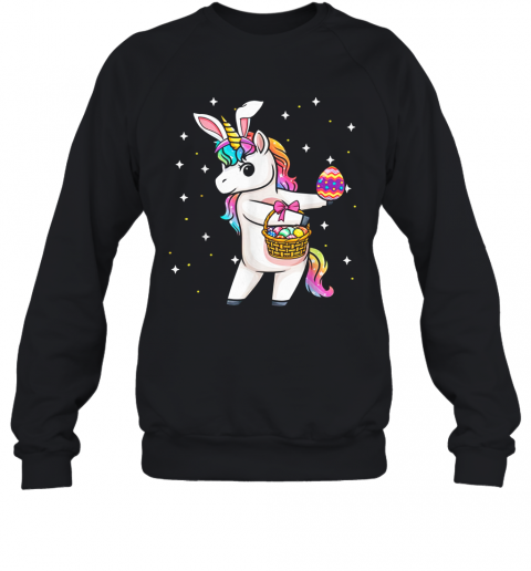 Flossing Unicorn Bunny Eggs Costume Easter Day Girls T-Shirt Unisex Sweatshirt