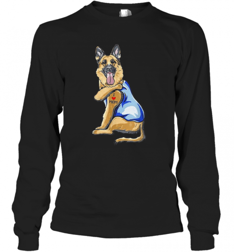 German Shepherd Dog Tattoo I Love Mom T-Shirt Long Sleeved T-shirt 