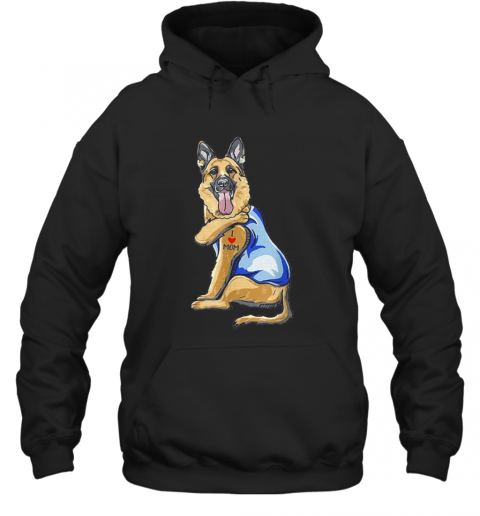 German Shepherd Dog Tattoo I Love Mom T-Shirt Unisex Hoodie