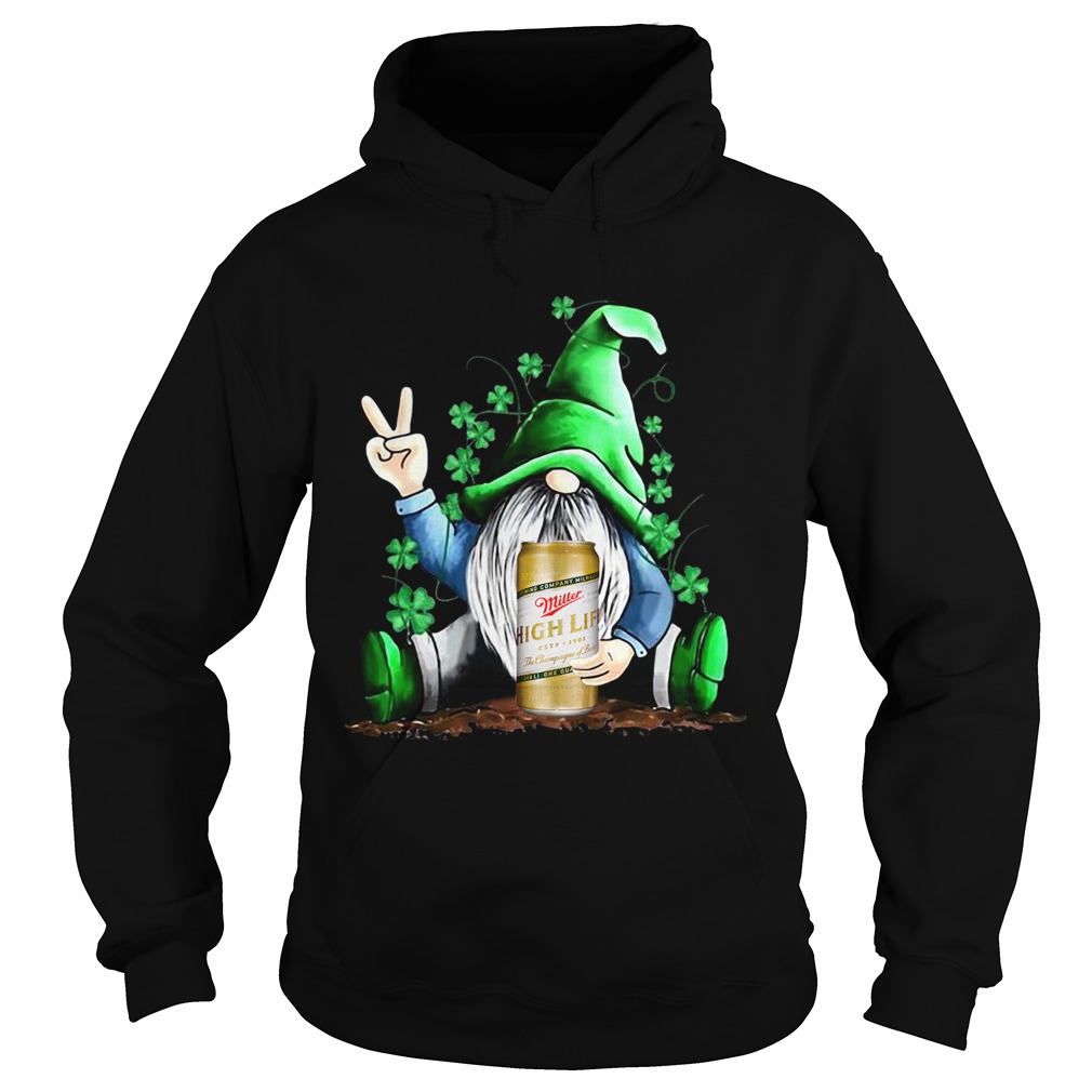 Gnomes Lucky Hug Miller High Life St Patricks Day Hoodie