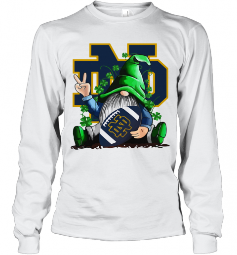 Gnomes Lucky Hug Notre Dame Fighting Irish T-Shirt Long Sleeved T-shirt 