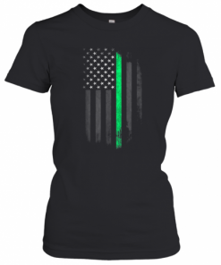 Green Line American Flag St Patrick'S Day T-Shirt Classic Women's T-shirt