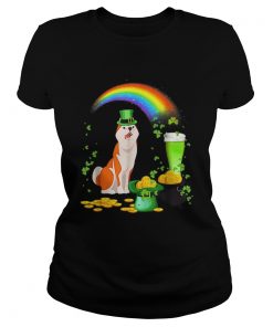 Happy St Patricks Day Shiba Inu Dog Drinking  Classic Ladies